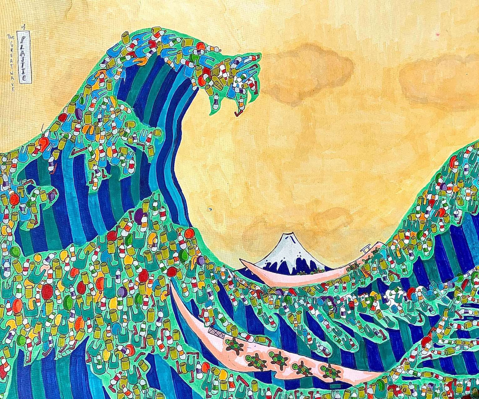 Former First Place Winner (2021): "The Great Wave of Plastic" - by Venus Aradhya, USA